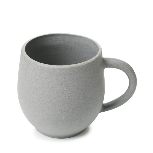 Lot de 4 mugs petit-d&eacute;jeuner 33 cl gris brut recyclay No.W